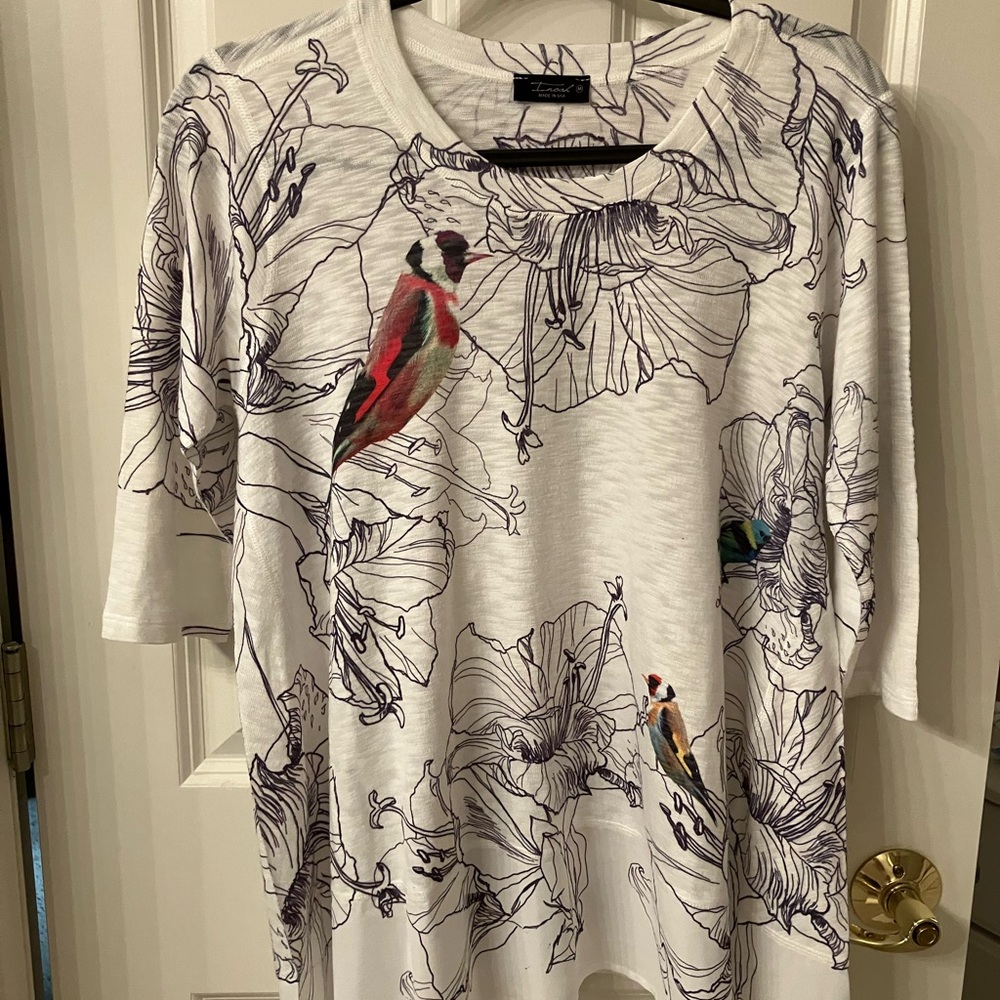 Summer bird print top